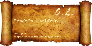 Orsós Lucián névjegykártya